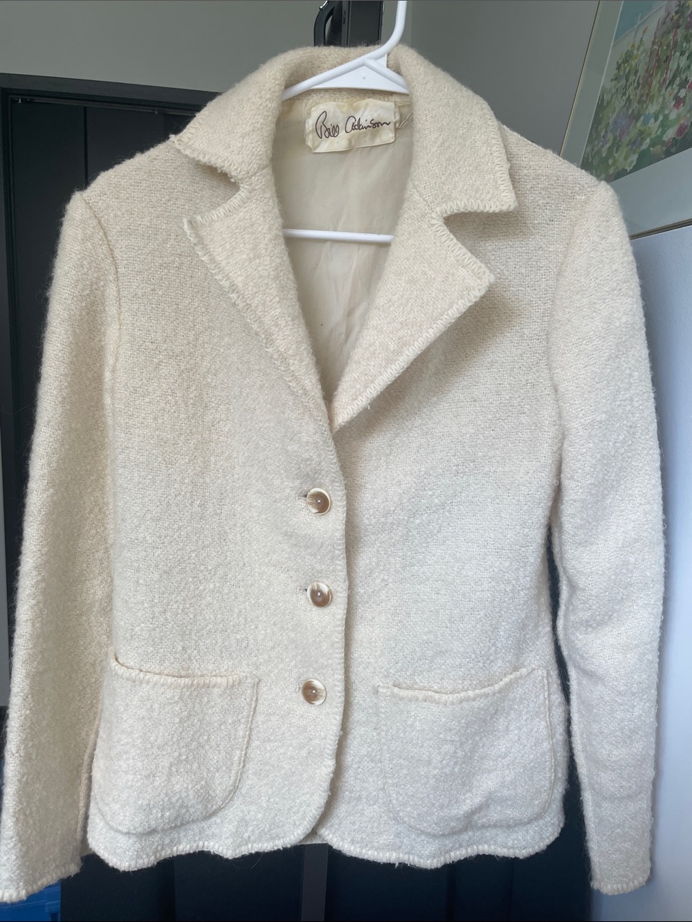 Vintage Bill Atkinson cream wool blazer Size Small